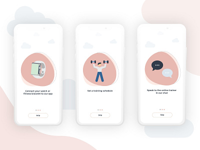 Onboardings for mobile health app app app design debut debut shot design hidribbble illustration minimal mobile ui onboarding ui ui design uidesign vector