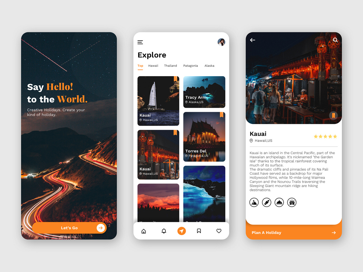 Tourism App UI by Zaid Idrees on Dribbble