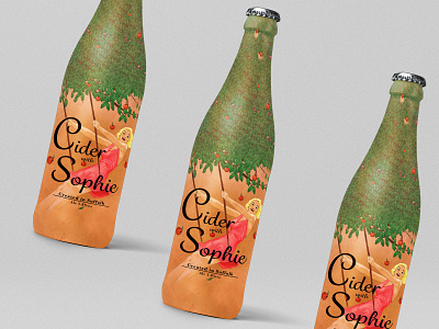 Cider With Sophie full foil cover alcohol alcohol branding branding cider design drink design drinks graphic graphic design illustration logo painting photoshop pinup girl product design summer