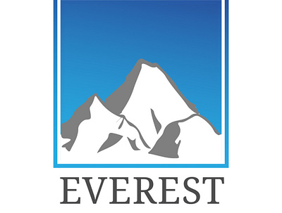 Everest Logo blog logo branding everest flat icon illustration logo logo design minimal mountain typography