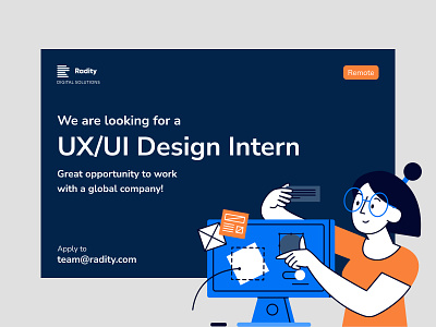 We are hiring a UX/UI Design Intern! design internship ux design