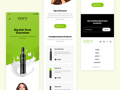 Hair Products Landing Page Responsive Mobile design interface landing product responsive ui ux web design website website design