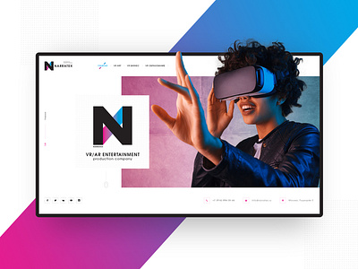 VR Entertainment concept minimalism production company uiux virtual vr web design web mosaica website