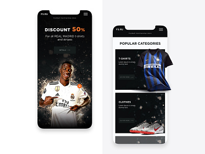 Football Merchandise Store concept creative design football mobile design online store preview responsive design uiux web design web mosaica