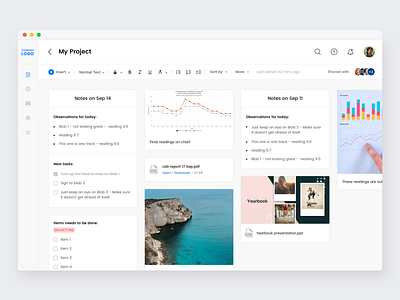 Notes Web App | Project Detail Concept dashboard design interface notes ui ux web
