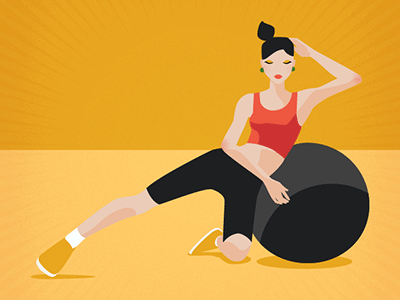 Fitball workout illustration work out