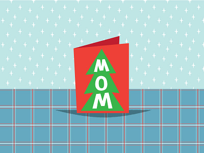 Merry Xmas, Mom. card christmas christmas tree illustration kid president pattern vector