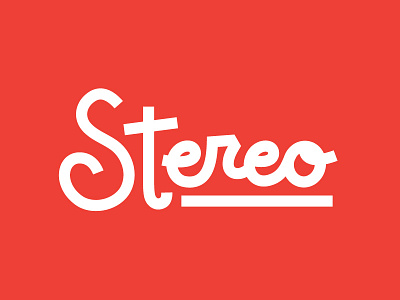 Stereo font linework logo love in stereo script stereophonic thick lines type
