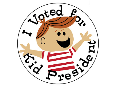 I Voted for Kid President Button button character illustration kid president mockup pin politics soul pancake sticker type usa