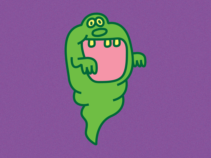 Slimer animation ghostbusters illustration