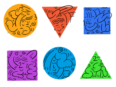 blob bods colors figure study illustration keith haring lineart linework shapes