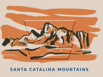 Mordka Business cards - Santa Catalina Mountains badge brand branding design identity illustration lettering logo type