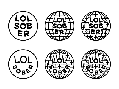 LOL Sober explorations avatar badge brand identity branding design illustration lettering linework logo type