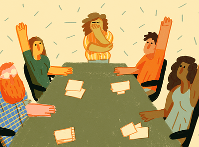 The Art of Asking Questions asking questions business editorial illustration raising hands