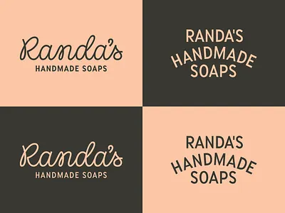 Randa's Handmade Soaps branding custom script design identity lettering linework logo soap type