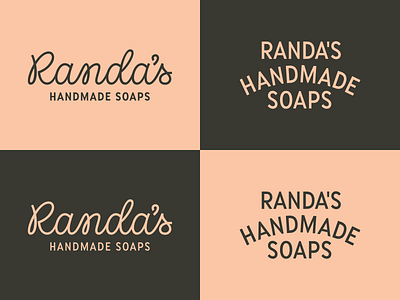 Randa's Handmade Soaps branding custom script design identity lettering linework logo soap type