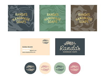 Randa's Brand Assets badge branding design identity illustration lettering linework logo marbling pattern soap texture type
