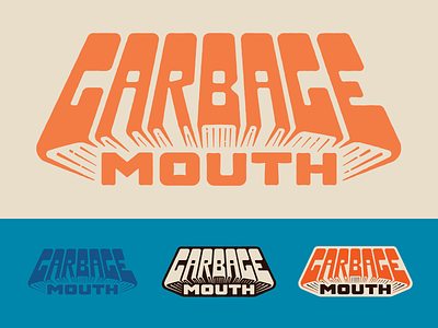 Garbage Mouth badge beverage brand branding cookie design food health identity illustration lettering linework logo snack type