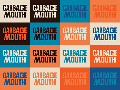 Garbage Mouth color + type badge brand branding color cookies design food identity illustration lettering linework logo snack type vector