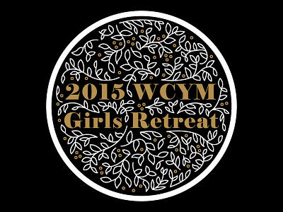 Girls Retreat Sticker badge illustration lettering linework sticker