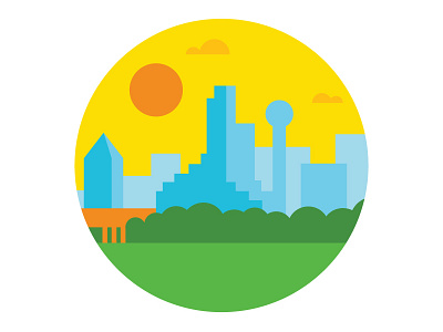 Dallas city icon illustration skyline