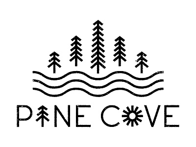 Pine Cove Treeline icon lettering linework