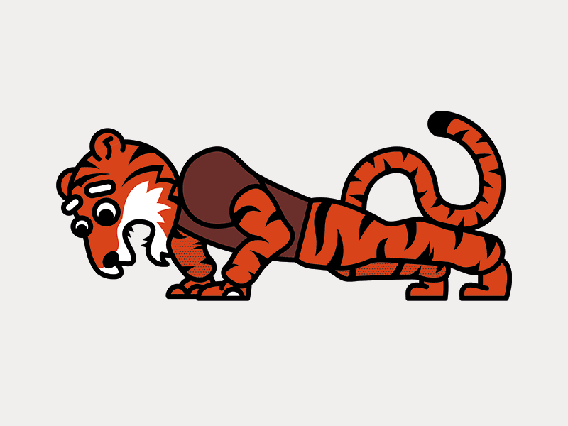 Pushups animation clemson espn illustration mascot tiger