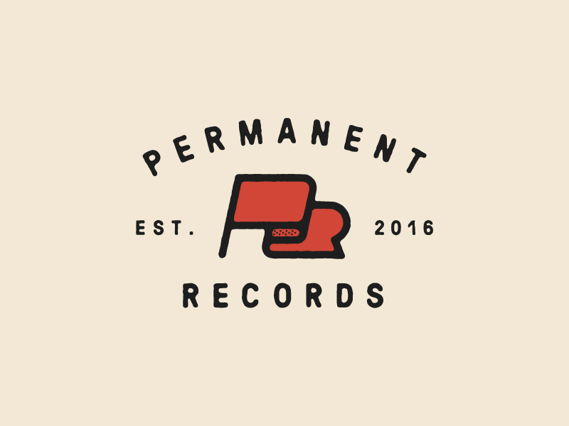 Permanent Records brand flag icon logo pennant tattoo