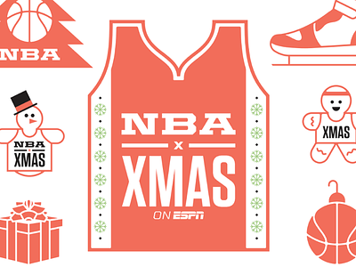 NBA x ESPN basketball christmas icons
