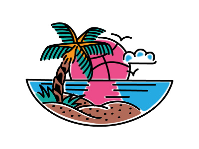 Dribbble Beach beach sellout sticker tattoo