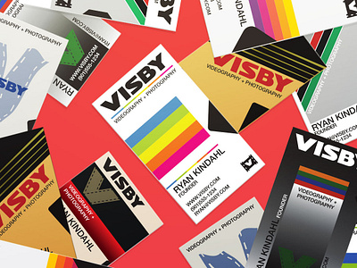 Visby Home Video business card logo mockup