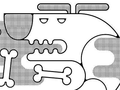 Maggot Dog dog halftone illustration linework sega