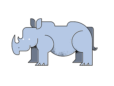 Rhymenocerous animal illustration linework rhino