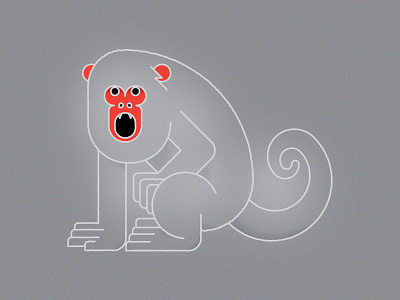 Howler Monkey animal illustration linework