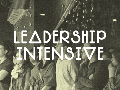 Leadership Intensive Care font grain linework photo shapes texture type web banner