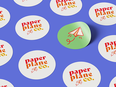 Paper Plane Co. Sticker Designs brand design brand sticker branding design graphic design logo sticker