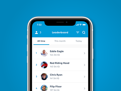 Carv Leaderboard carv mobile app design mobile ui ski