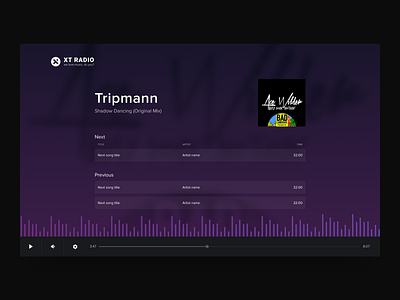 XT Radio Concept design logo radio ui web
