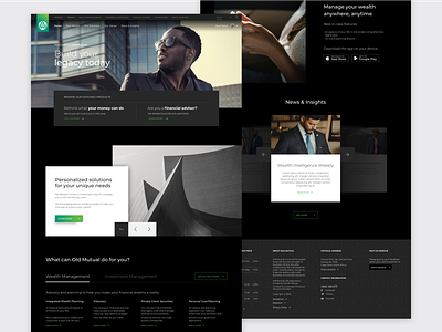 Old Mutual Wealth Concept dark finance ui web