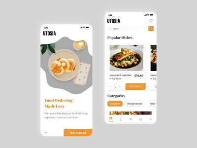 Food Delivery App UX/UI Design - Splash screen & home page