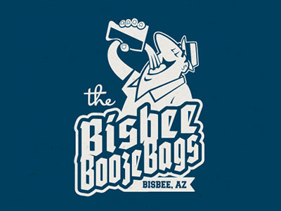 Bisbee Booze Bags Jersey apparel design branding character comedian doug stanhope logo retro sports