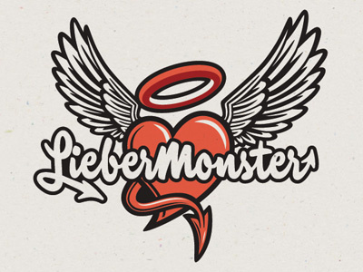 Liebermonster band devil heart logo wings