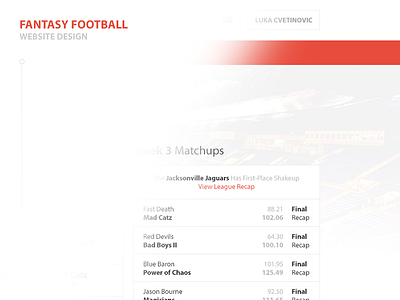 Fantasy Football - Website Design american ball design fantasy football game online play portal web website