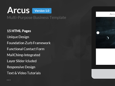 Arcus | Muti-Purpose Business Template business clean coming soon corporate creative css html layer slider multipurpose premium template web design