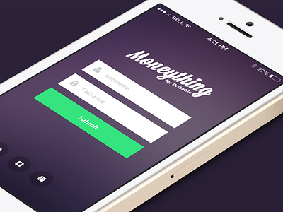 iOS7 Moneything - Login Screen Design app clean colorfull design finance interface ios7 iphone login modern money ui