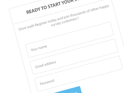 Simple SignUp Form call to action clean create cta form login register registration signup survey ui user