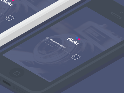 [Unofficial] Flickr App - Login Screen app design flat flickr icons8 ios7 login screen typography ui user interface