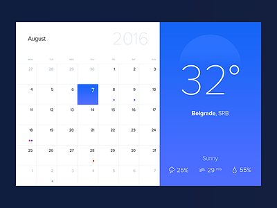 Calendar / Weather Web App agenda calendar design forecast minimal modern plan ui ux weather web wireframe