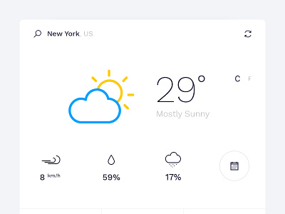 Minimal Weather Widget Design clean design forecast icon ios minimal simple swiss ui ux weather widget
