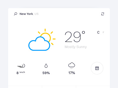 Minimal Weather Widget Design